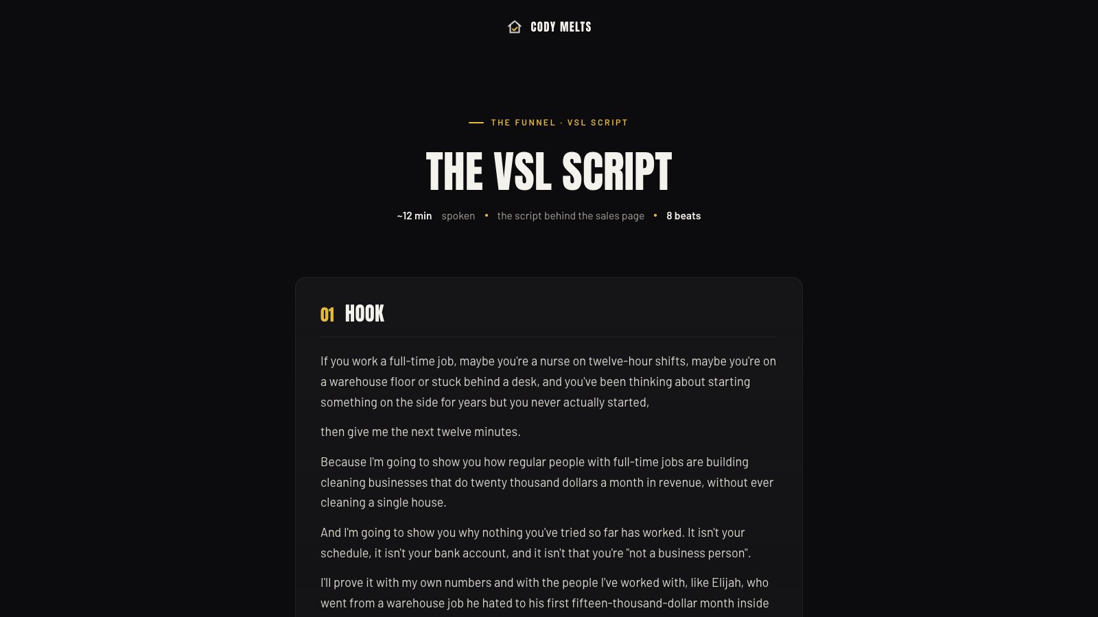 VSL script preview